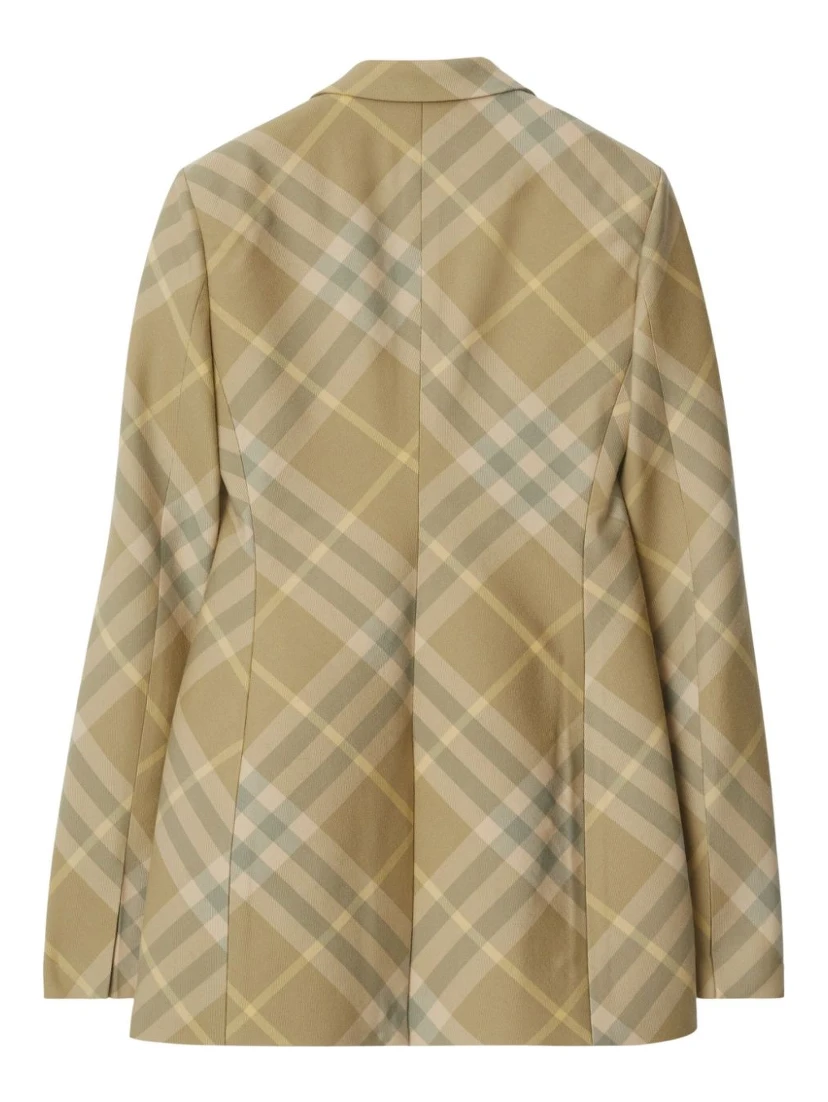 checked tailored single-breasted blazer