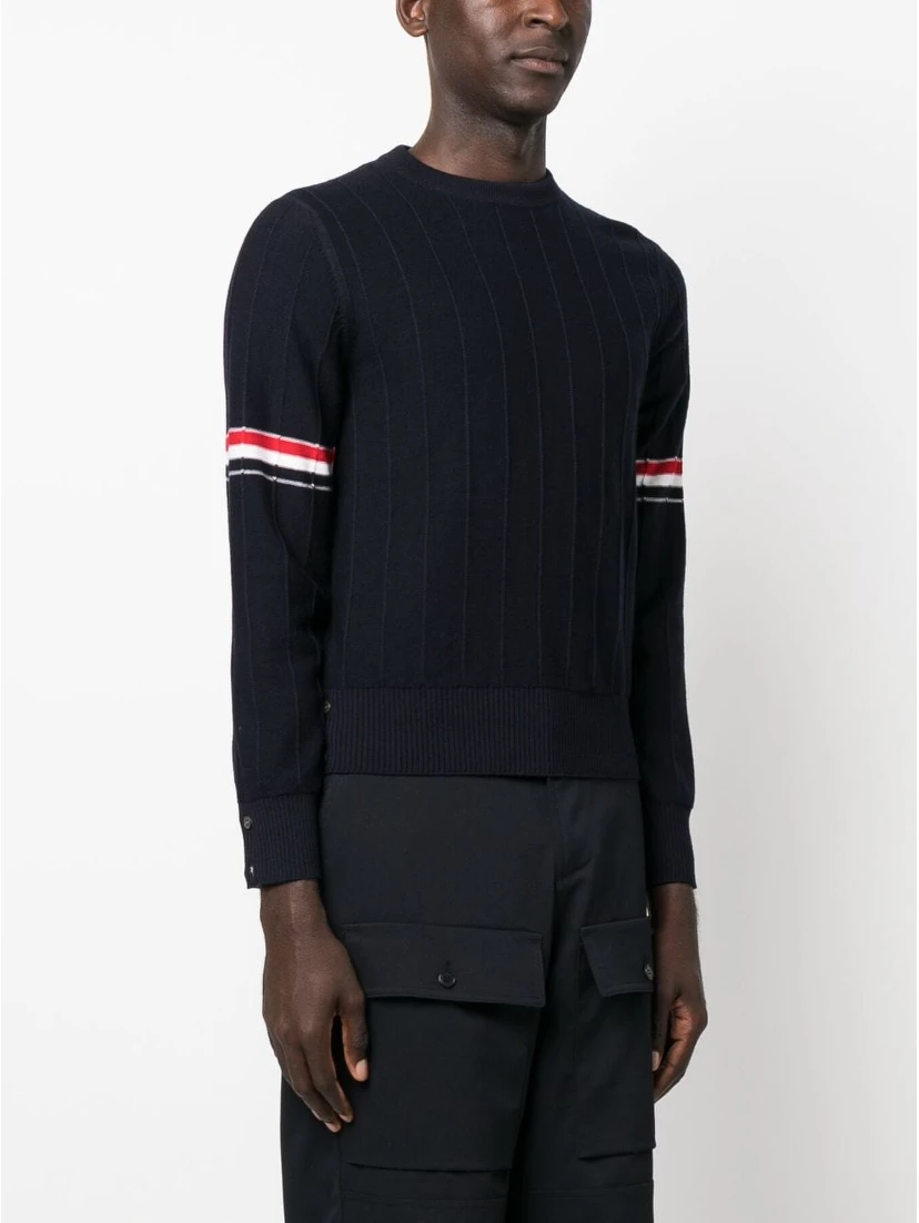 RWB-stripe long-sleeve jumper