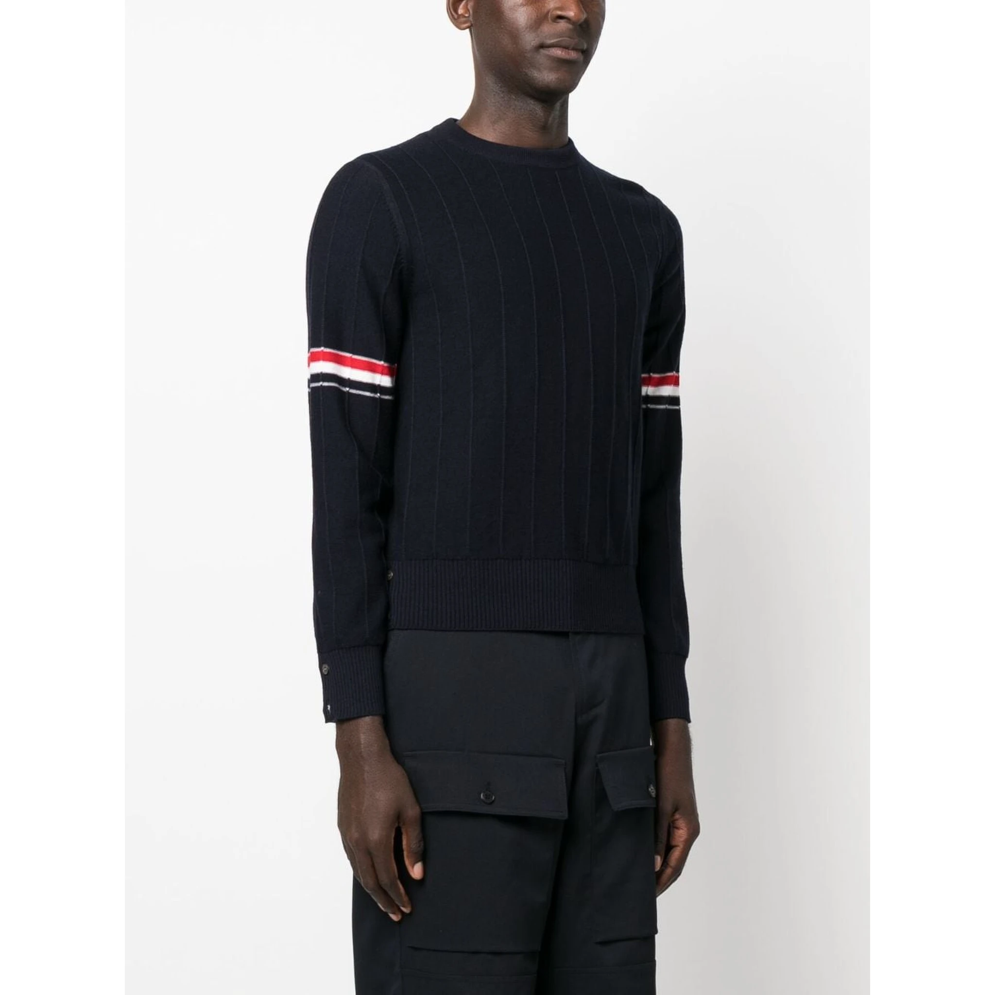 RWB-stripe long-sleeve jumper
