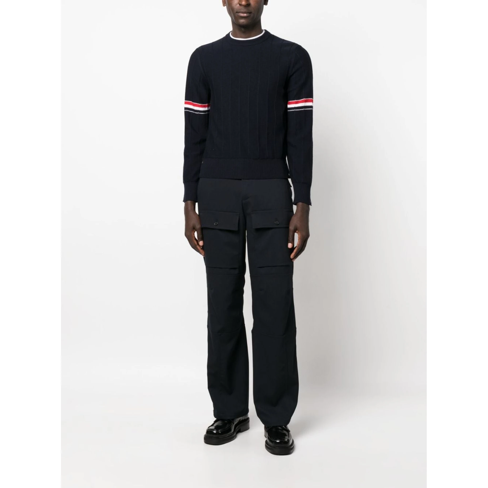 RWB-stripe long-sleeve jumper