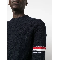 RWB-stripe long-sleeve jumper