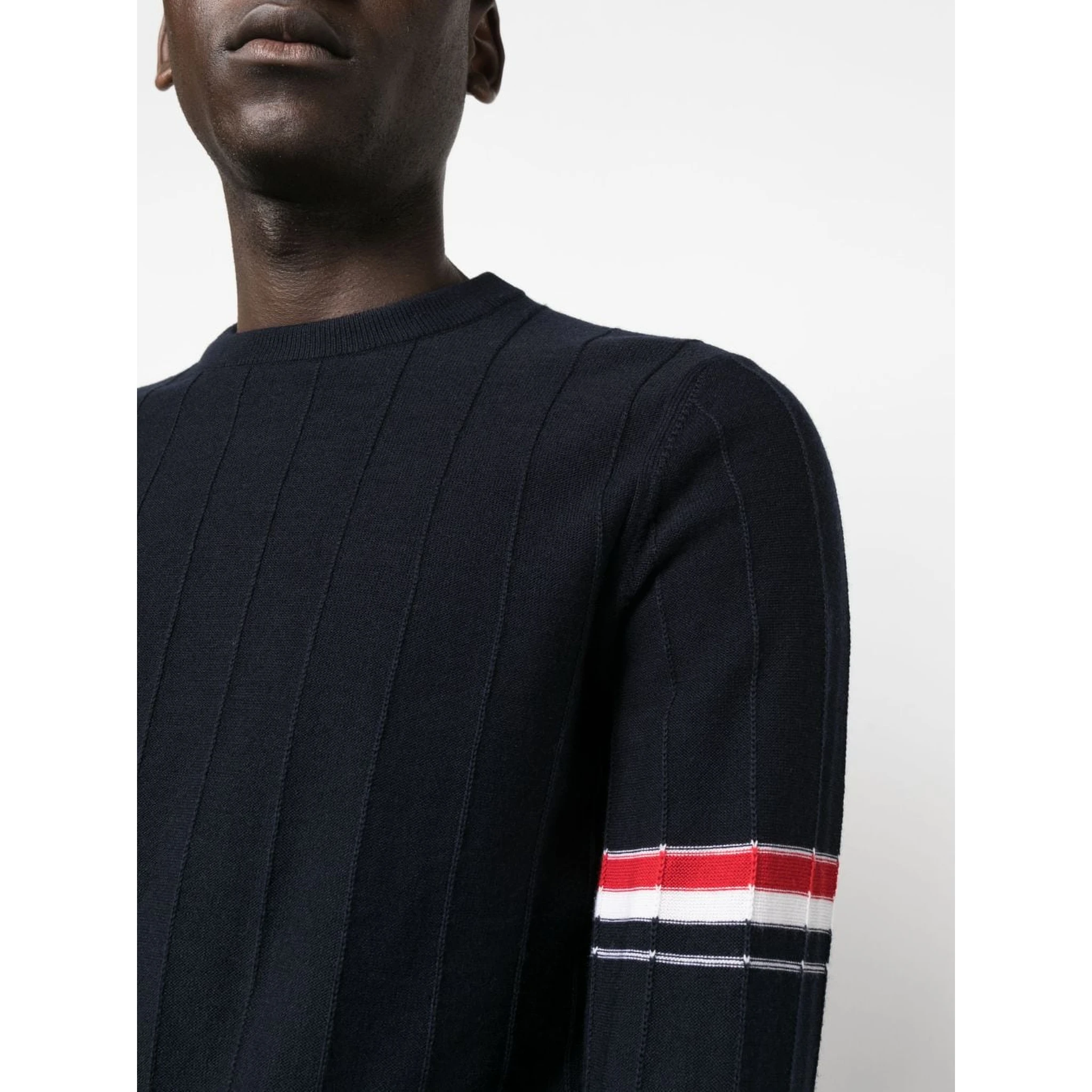 RWB-stripe long-sleeve jumper