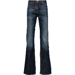 logo-embroidered straight-leg jeans