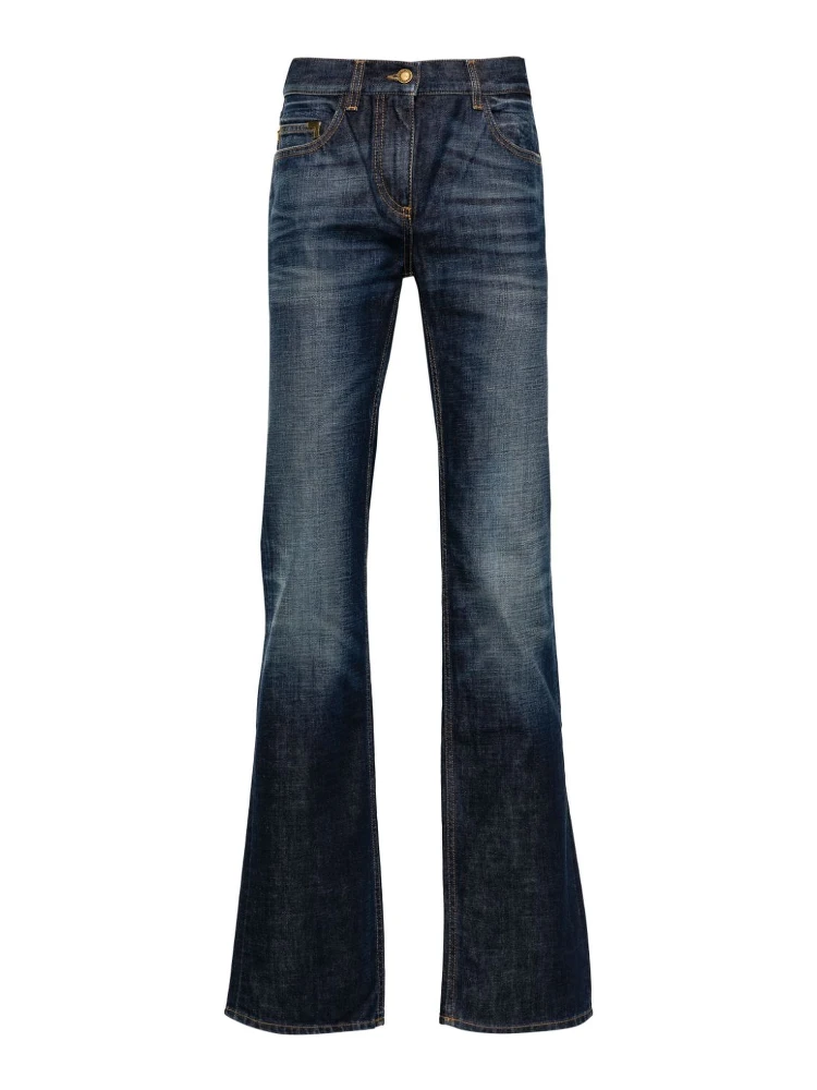 logo-embroidered straight-leg jeans