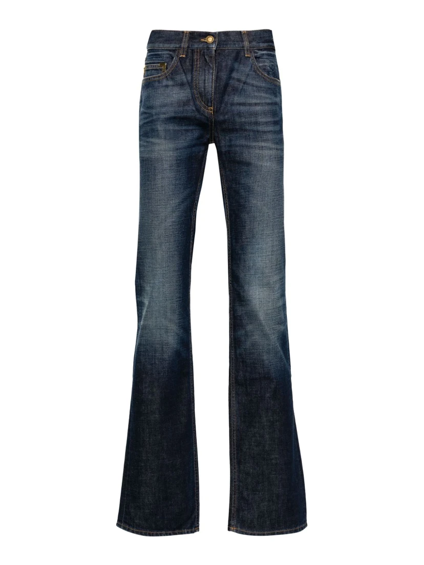 logo-embroidered straight-leg jeans