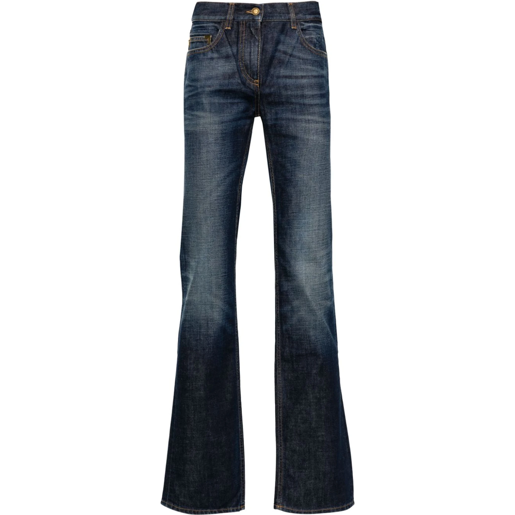 logo-embroidered straight-leg jeans