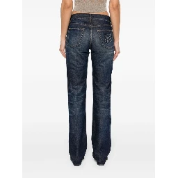 logo-embroidered straight-leg jeans