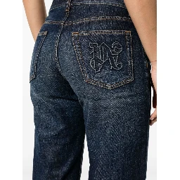 logo-embroidered straight-leg jeans