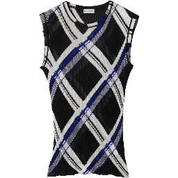 Checked Silk Knitted Vest