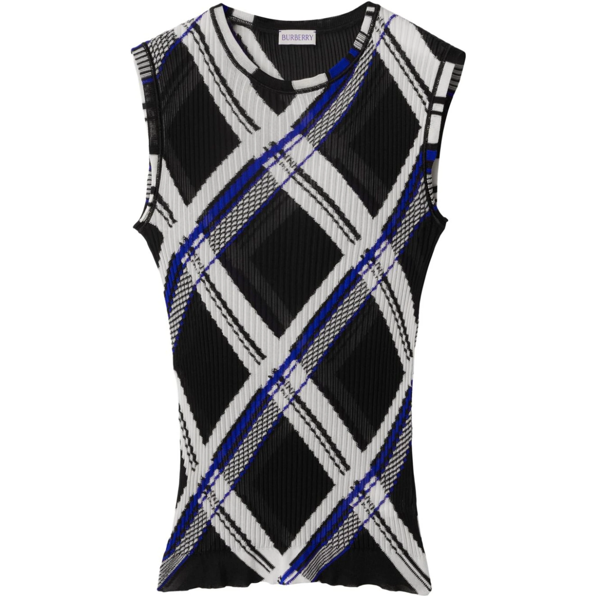 Checked Silk Knitted Vest