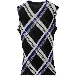 Checked Silk Knitted Vest