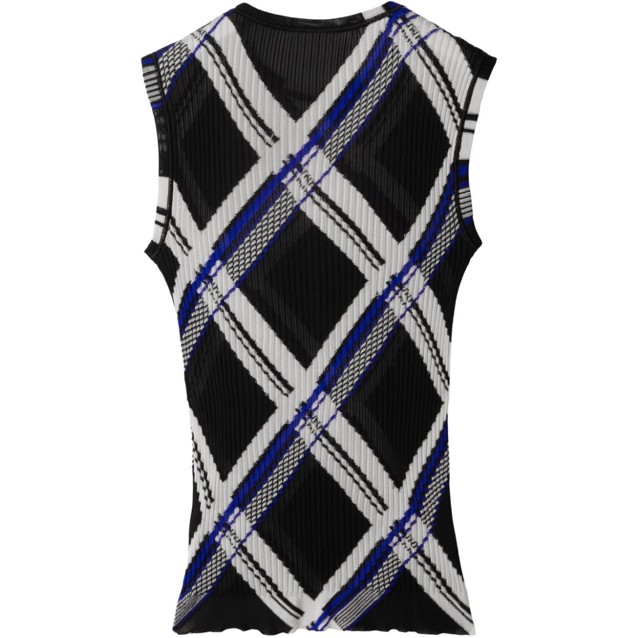 Checked Silk Knitted Vest