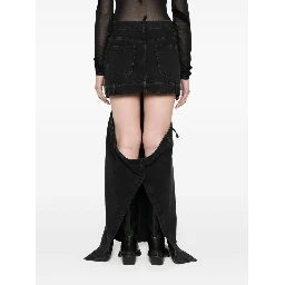 Midi Black Skirt With Maxi Cut-out