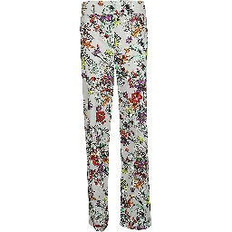 5progress Printed Cotton Trousers In White