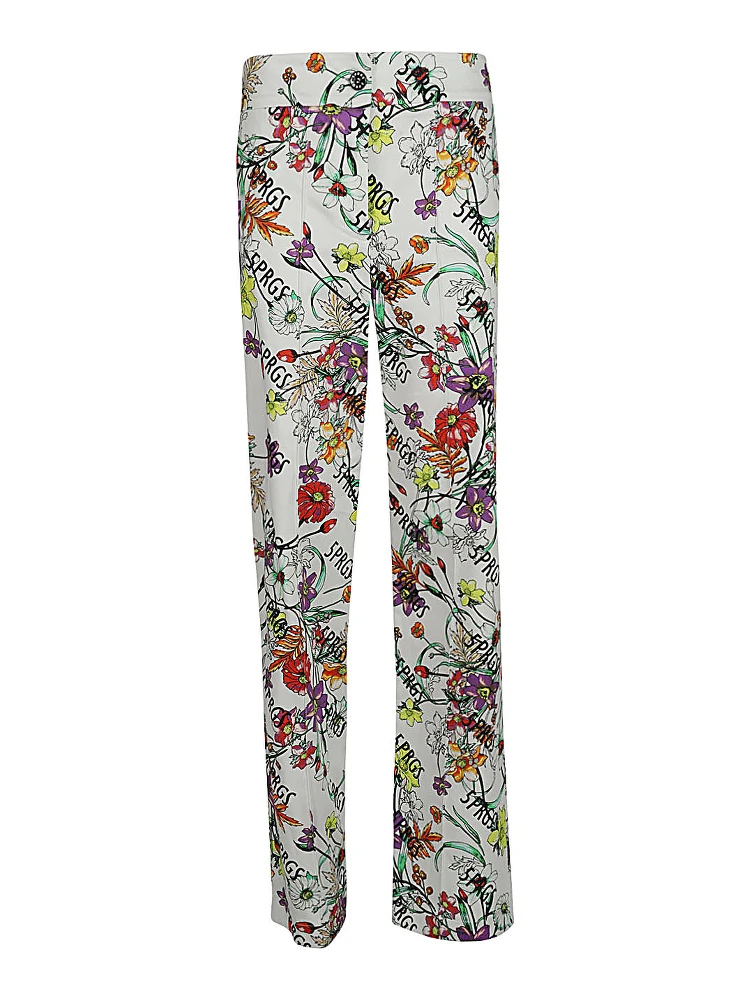 5progress Printed Cotton Trousers In White