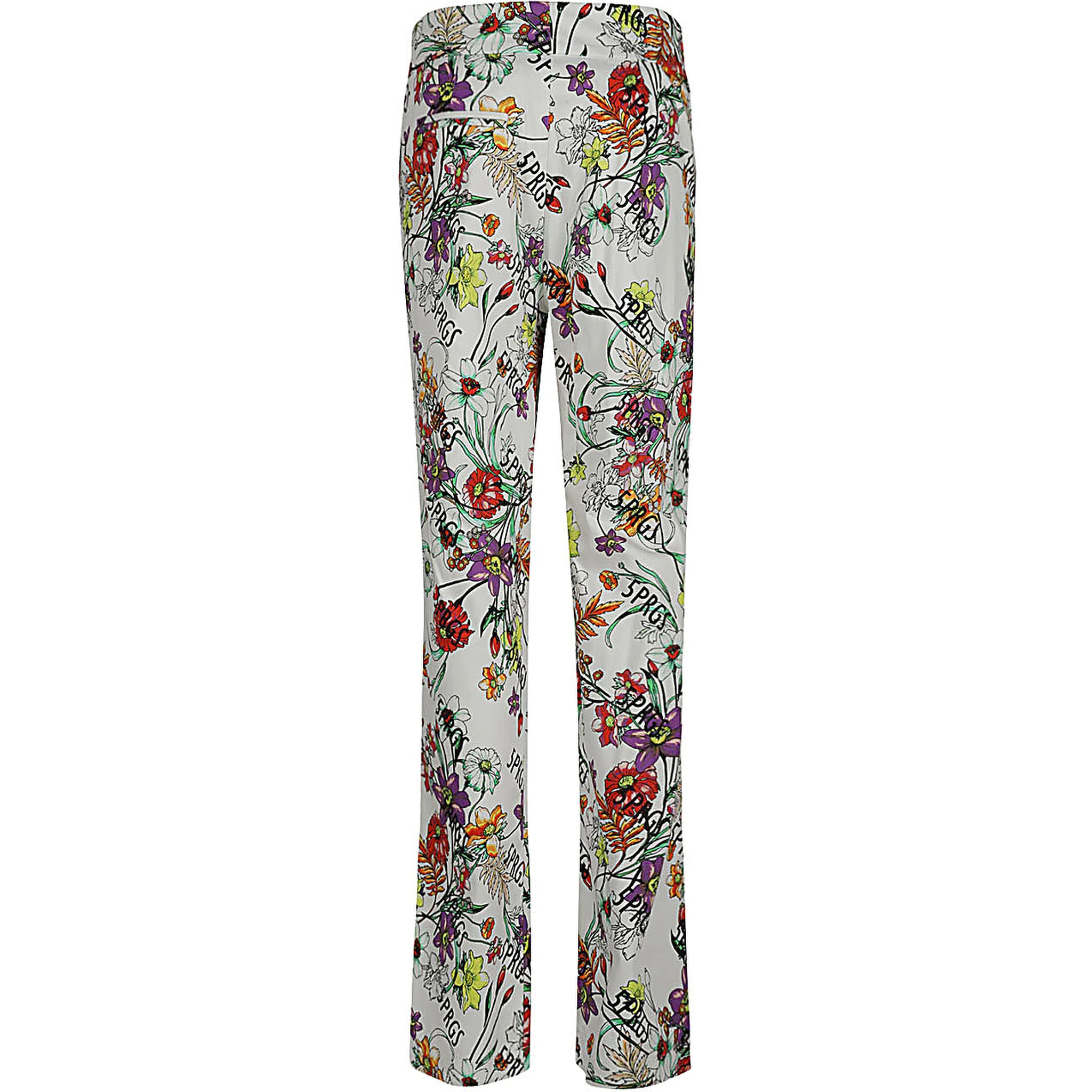 5progress Printed Cotton Trousers In White