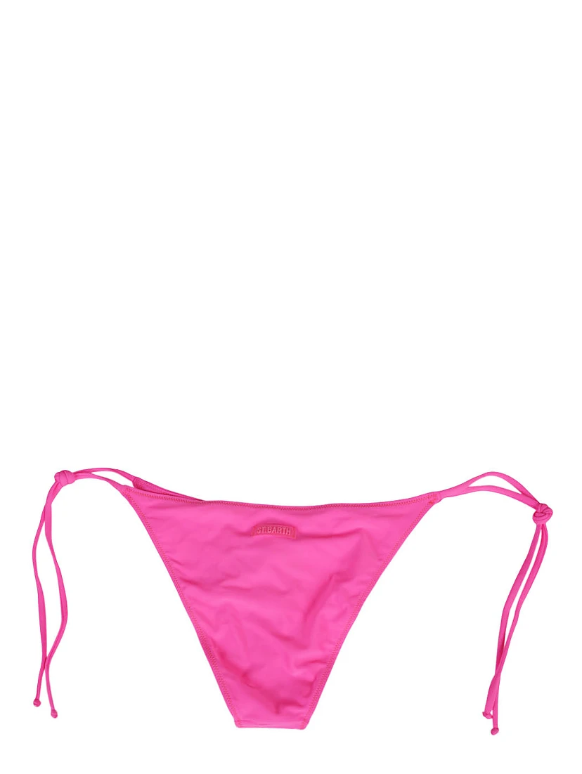 Woman Fuchsia Swim Briefs With Side Laces