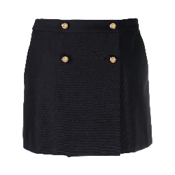 Trapeze Midi Skirt In Navy