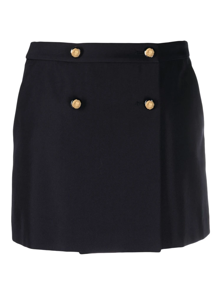 Trapeze Midi Skirt In Navy