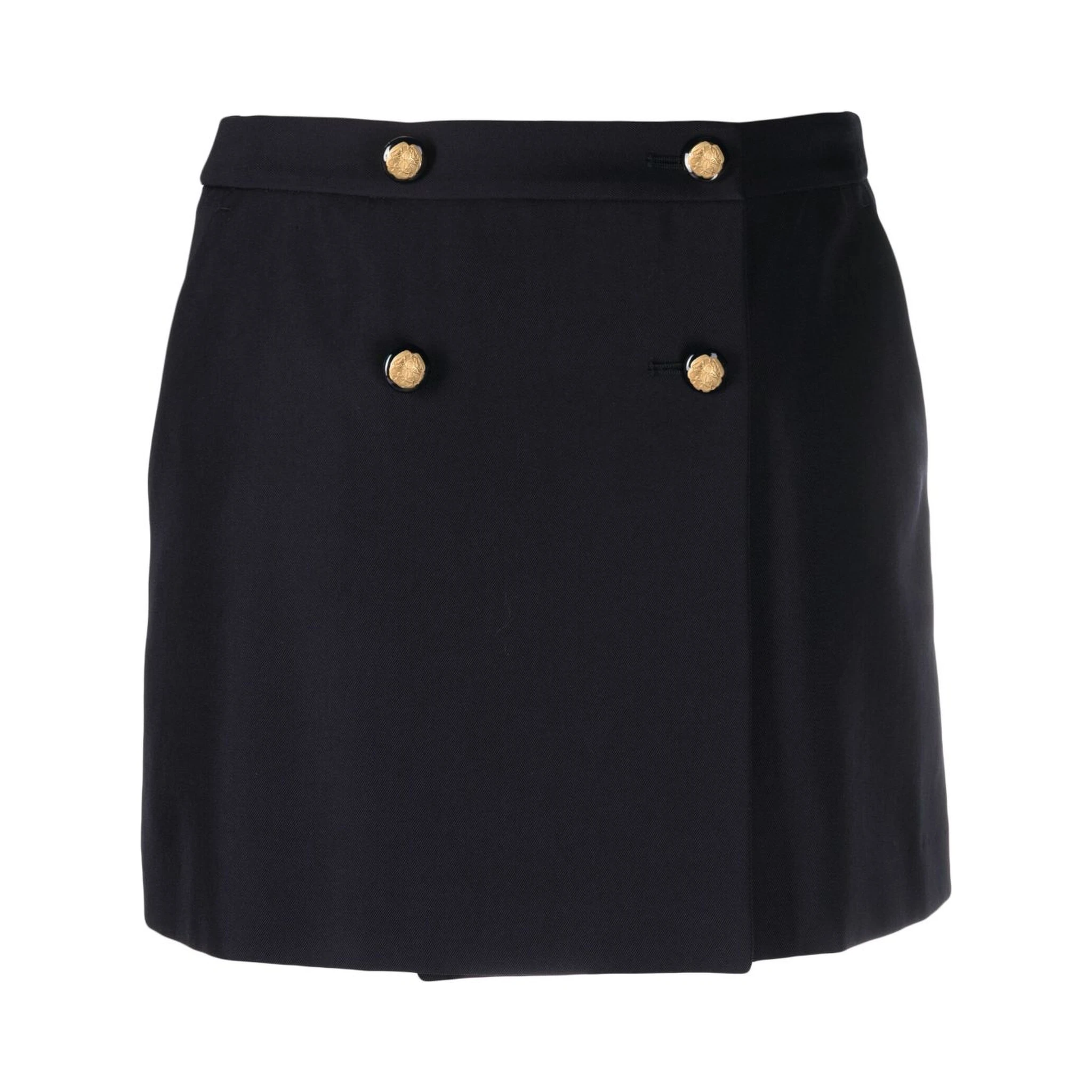 Trapeze Midi Skirt In Navy