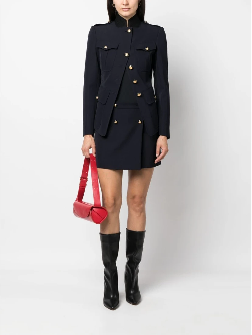 Trapeze Midi Skirt In Navy