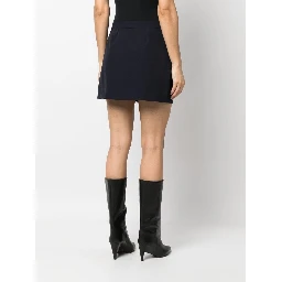 Trapeze Midi Skirt In Navy