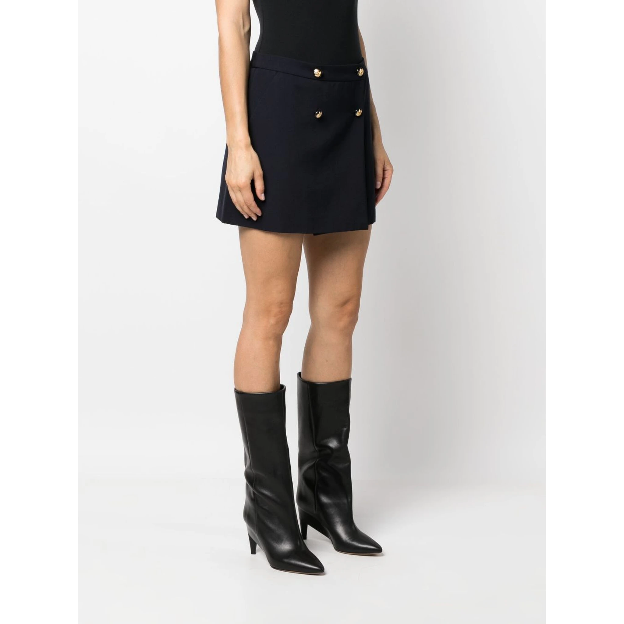 Trapeze Midi Skirt In Navy