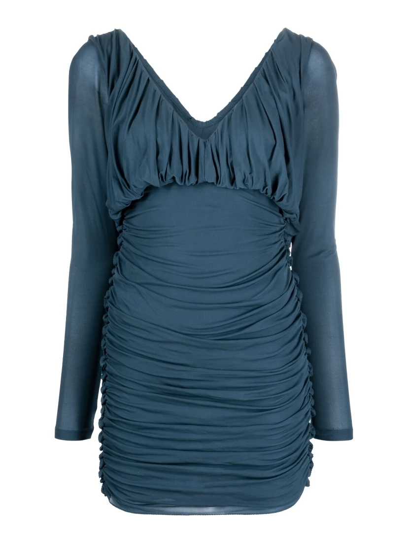 V-neck draped mini dress