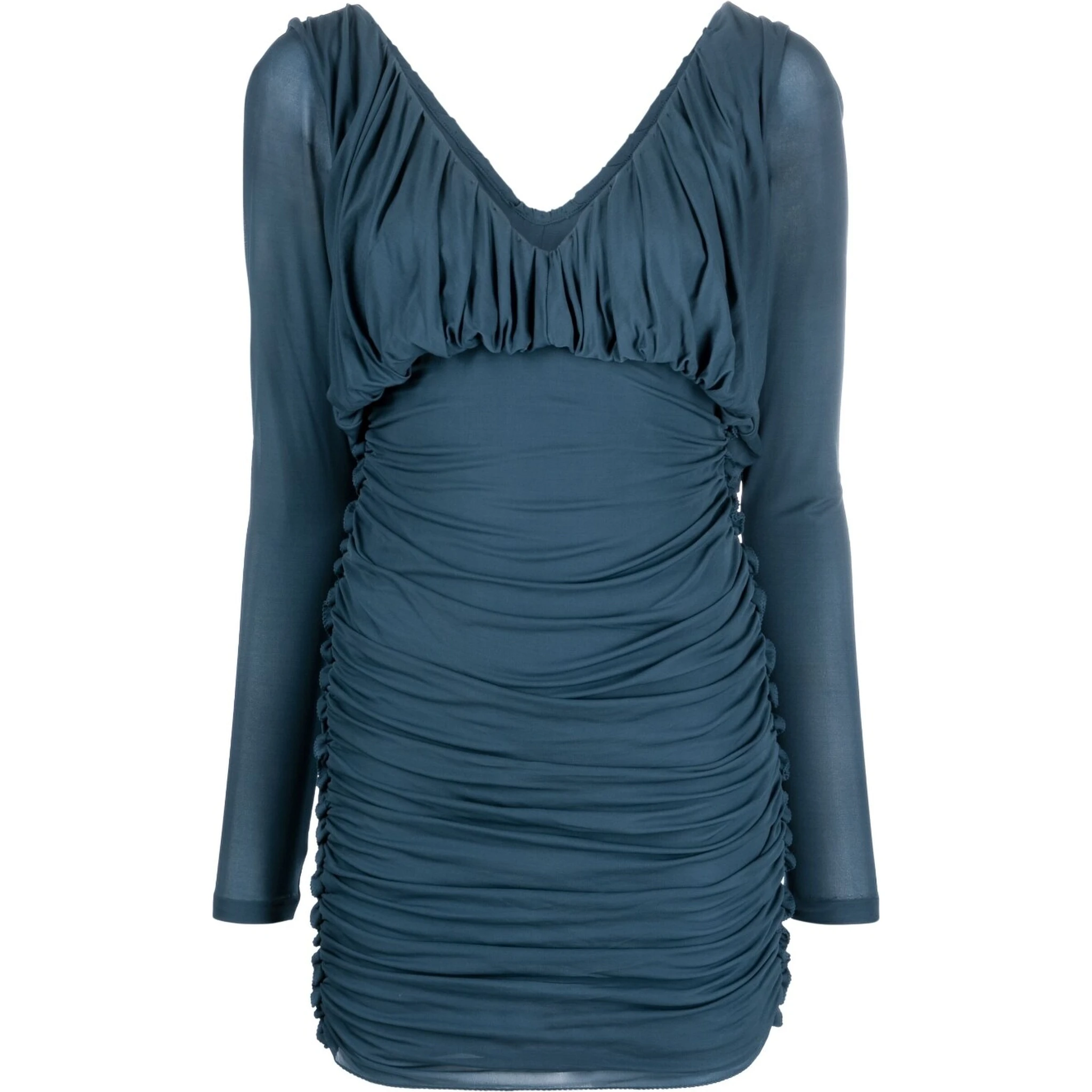 V-neck draped mini dress