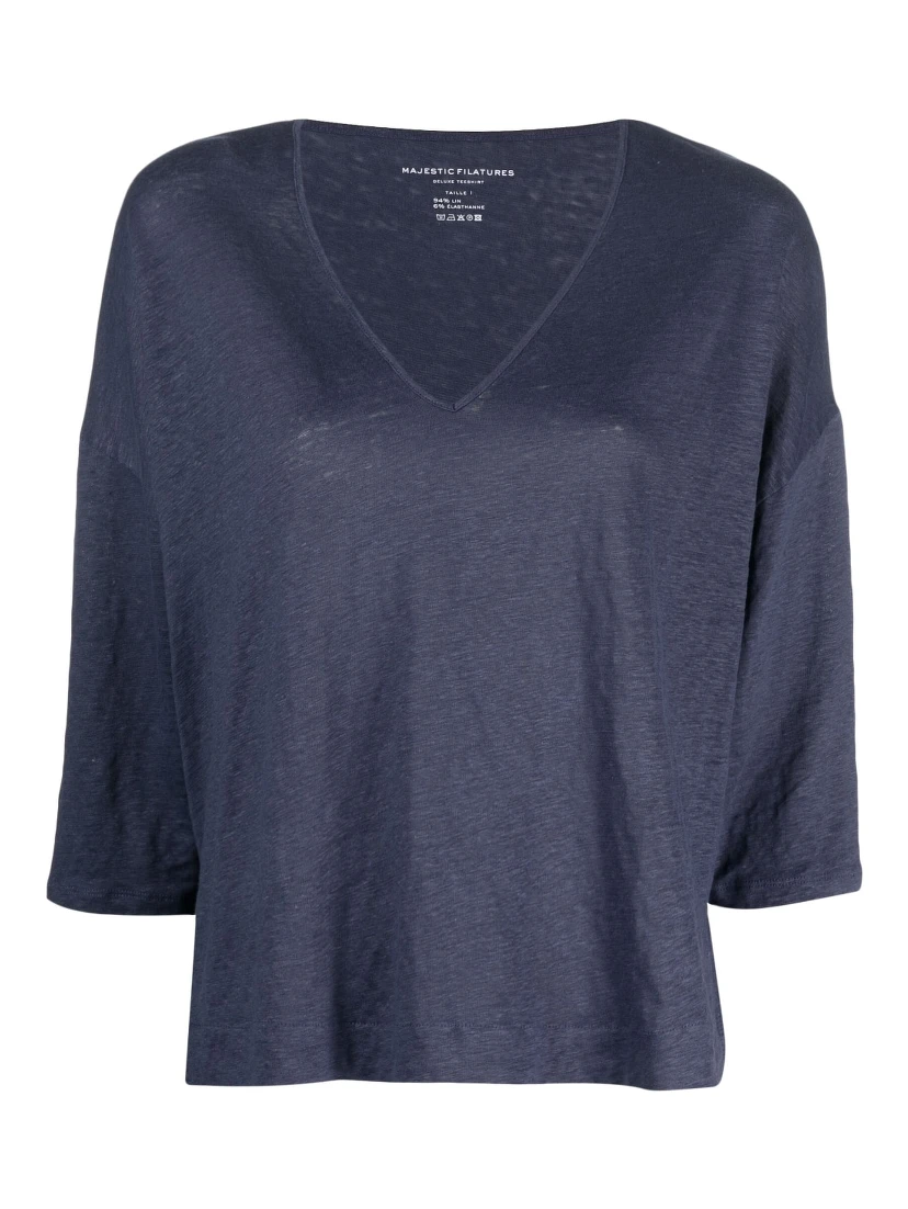 V-neck three-quarter sleeved top
