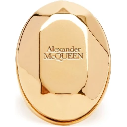 Alexander Mc Queen Stone Logo Ring In Multicolor