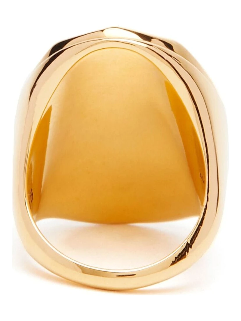 Alexander Mc Queen Stone Logo Ring In Multicolor