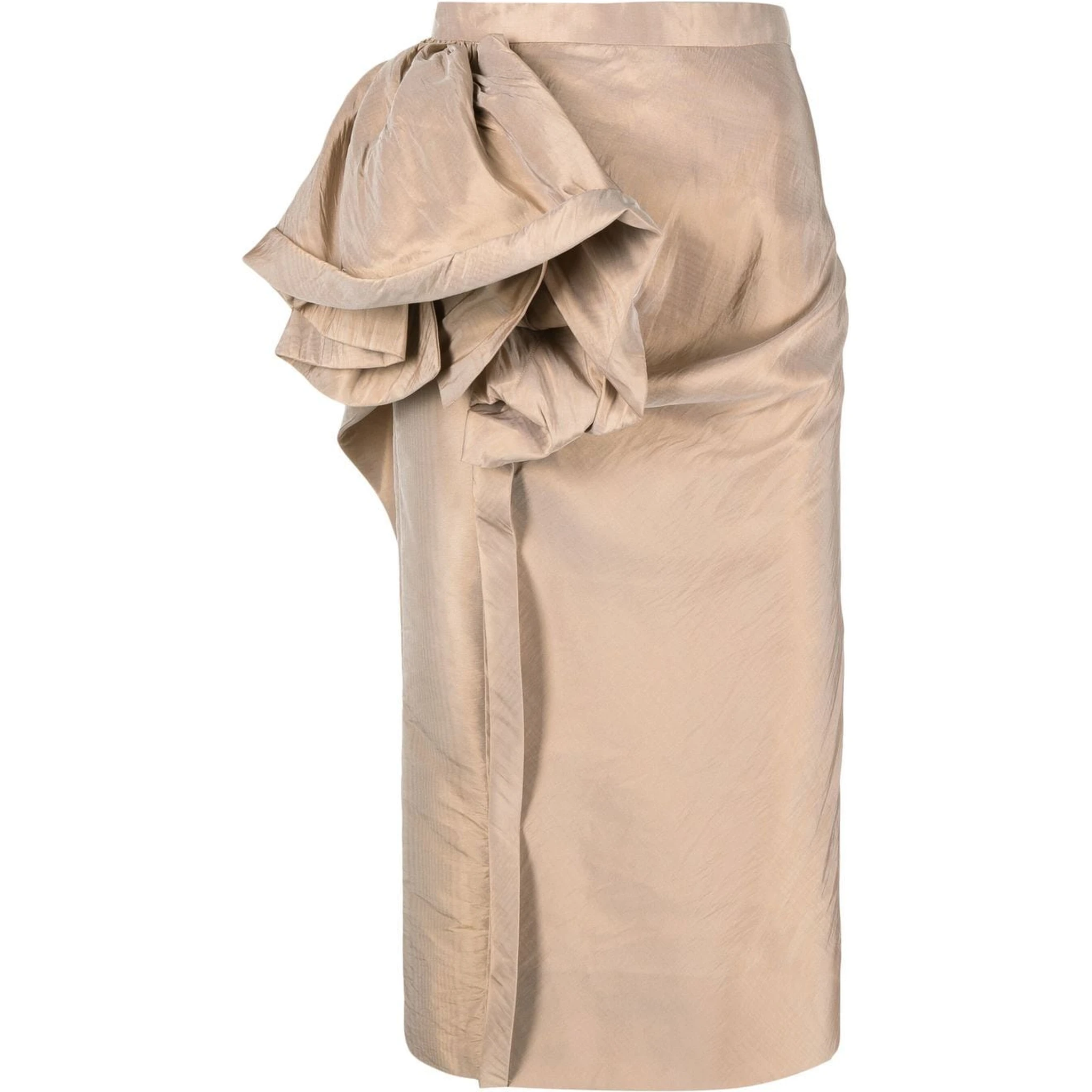 moiré-effect ruffled midi skirt