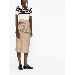 moiré-effect ruffled midi skirt