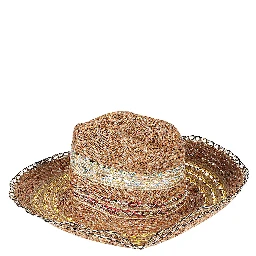 Raffia Fedora Hat In Brown