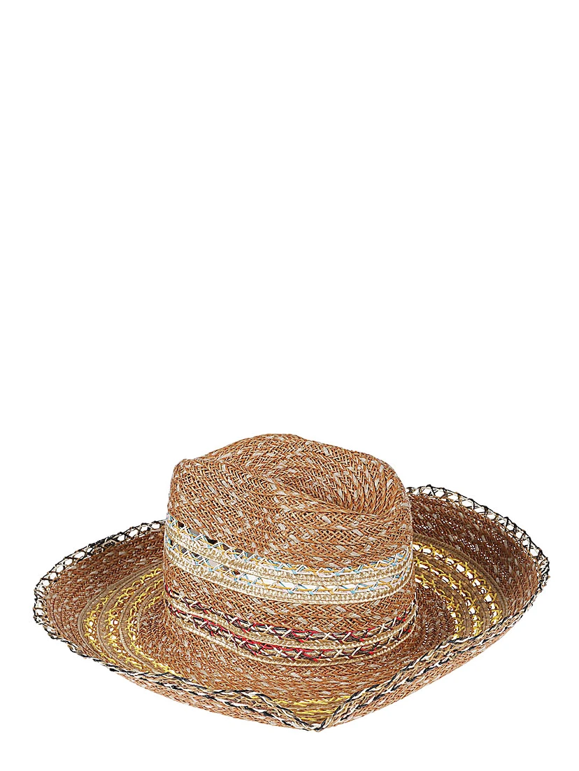 Raffia Fedora Hat In Brown