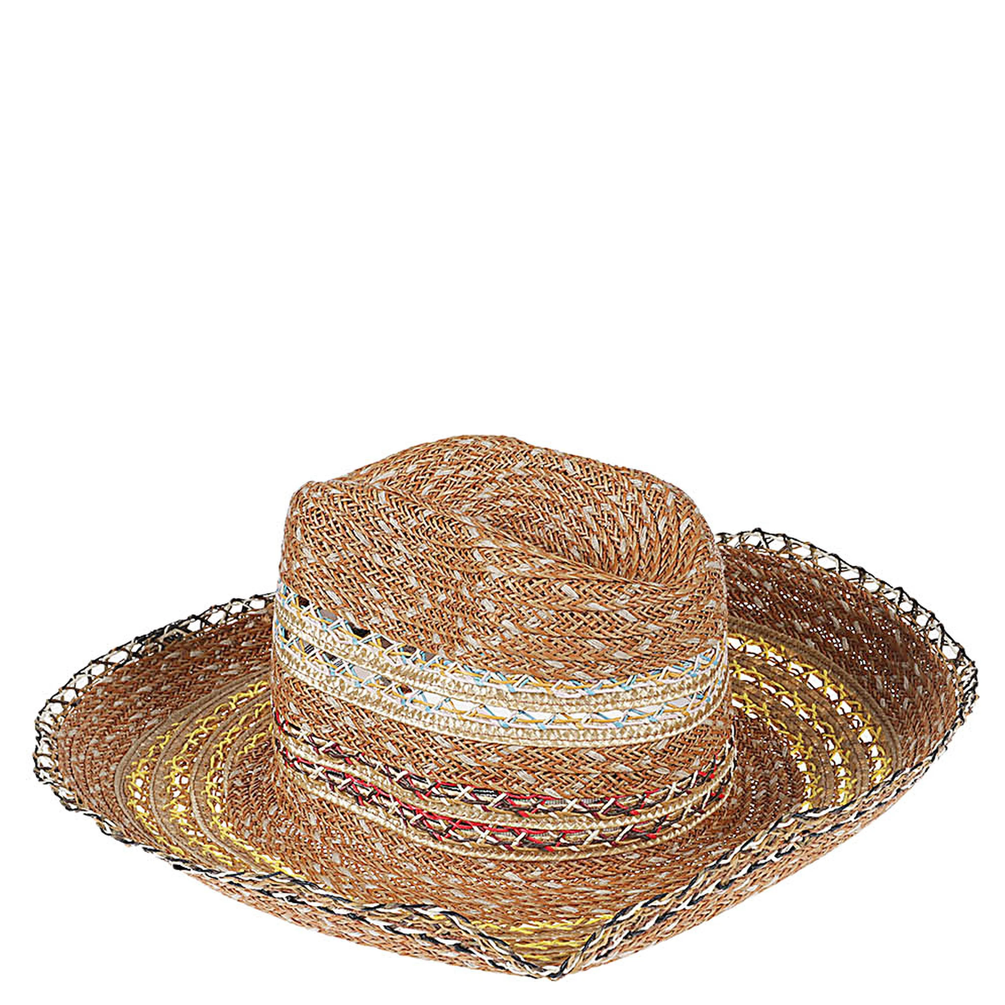 Raffia Fedora Hat In Brown