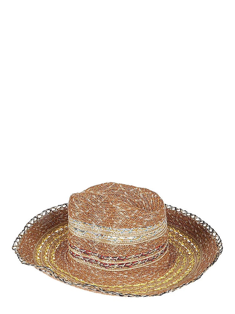 Raffia Fedora Hat In Brown alternative