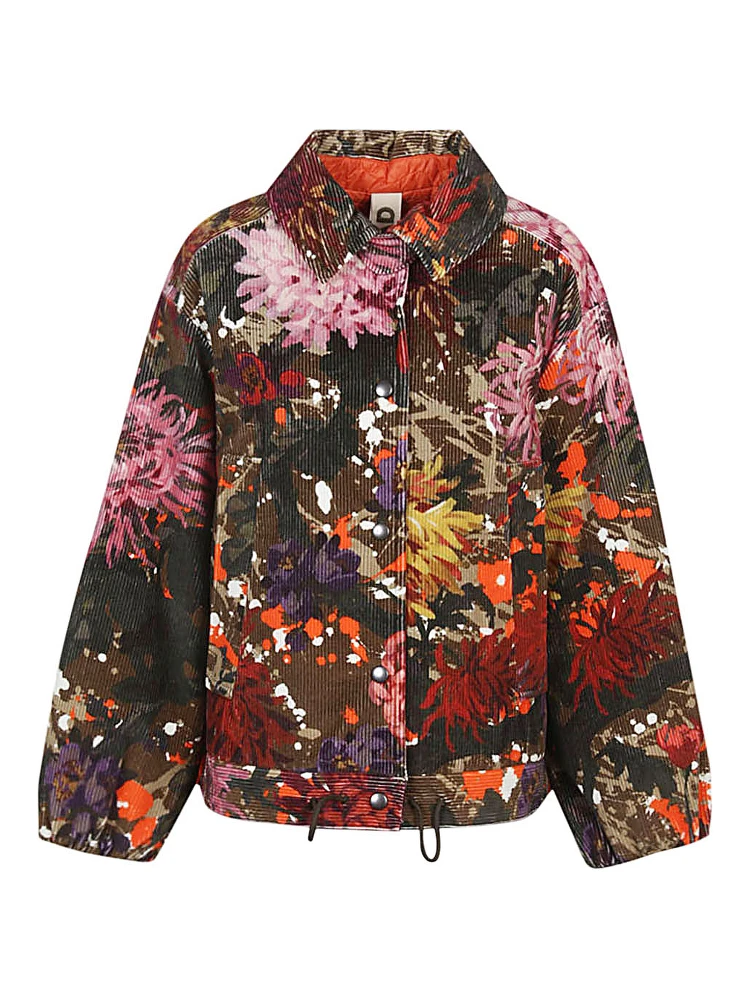 Floral Print Bomber Jacket In Multicolour