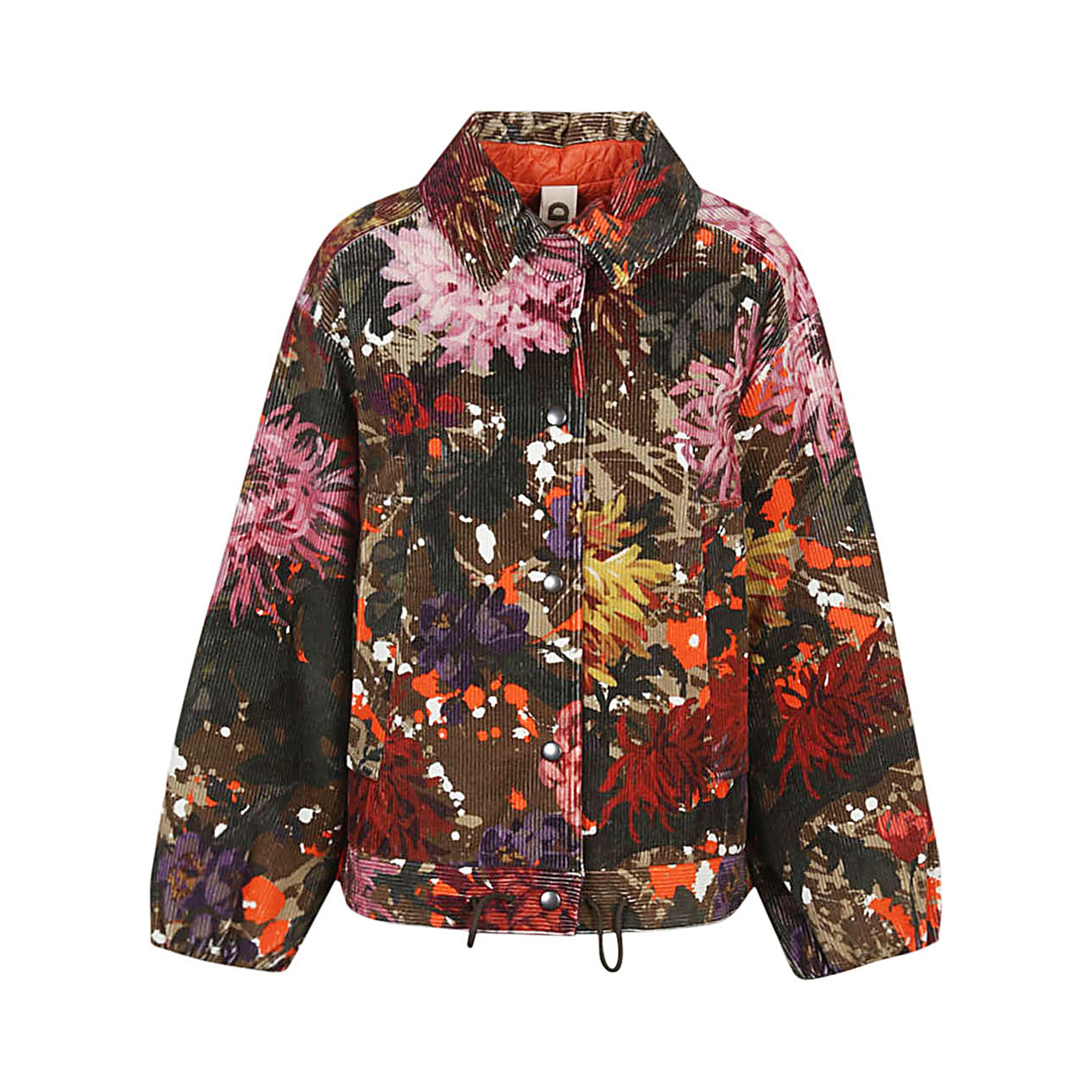 Floral Print Bomber Jacket In Multicolour