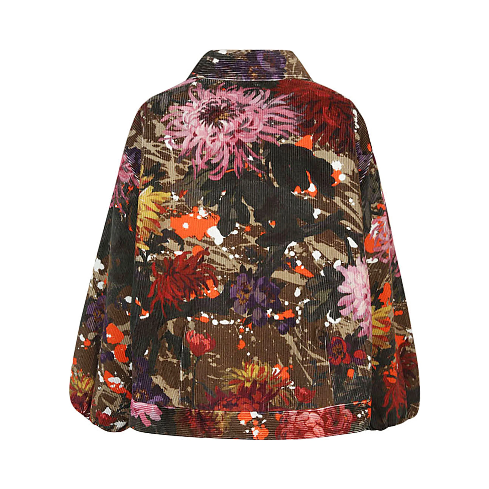 Floral Print Bomber Jacket In Multicolour