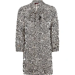 Printed Silk Shirt In Gray