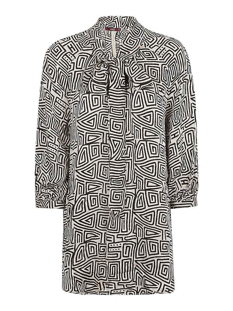 Printed Silk Shirt In Gray