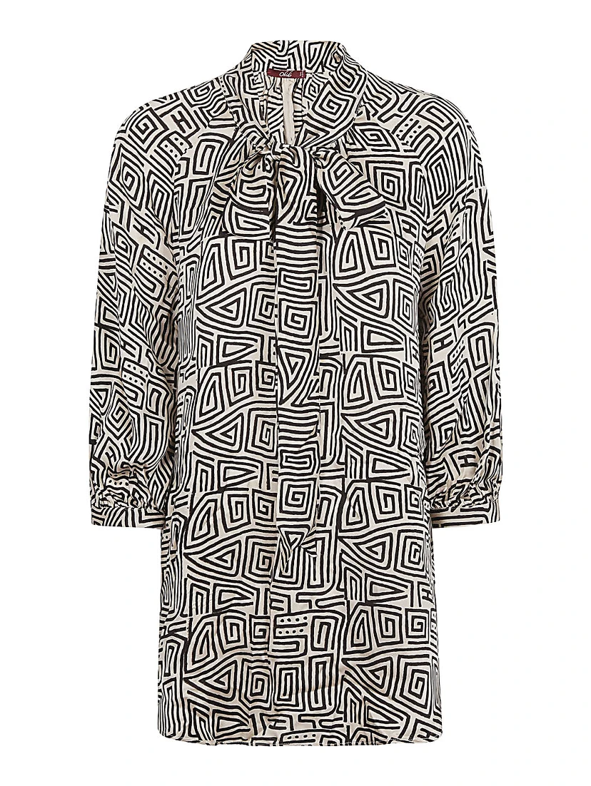 Printed Silk Shirt In Gray