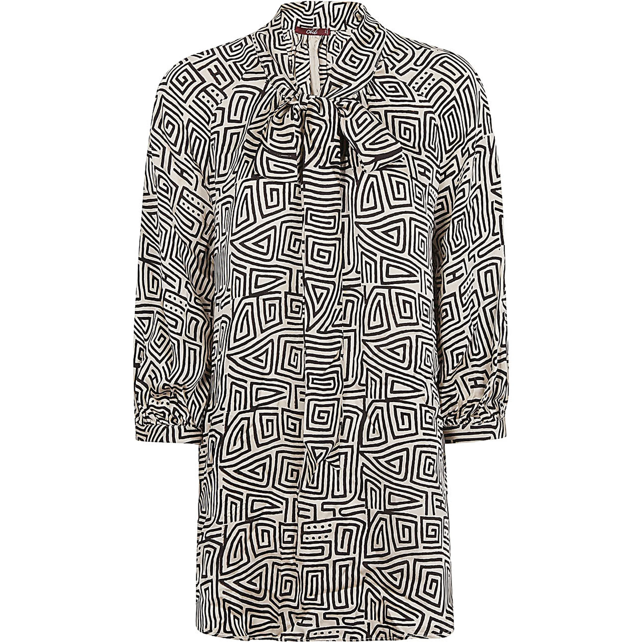 Printed Silk Shirt In Gray