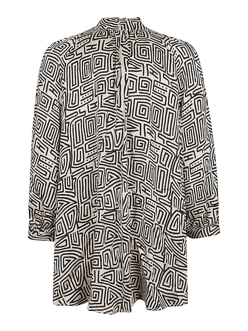 Printed Silk Shirt In Gray