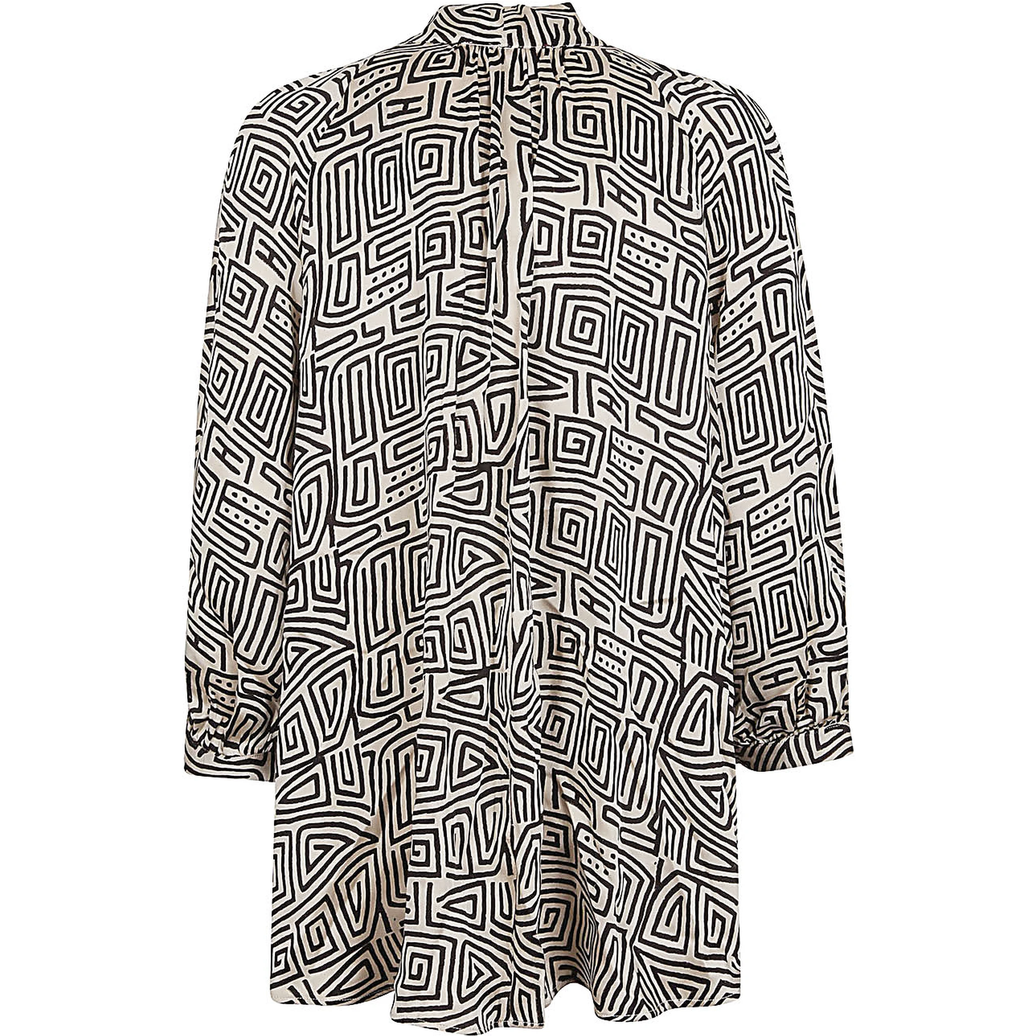 Printed Silk Shirt In Gray