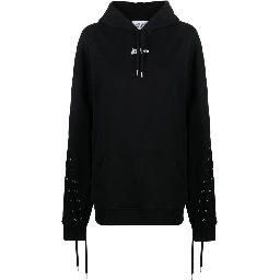 Black Logo Cotton Hoodie