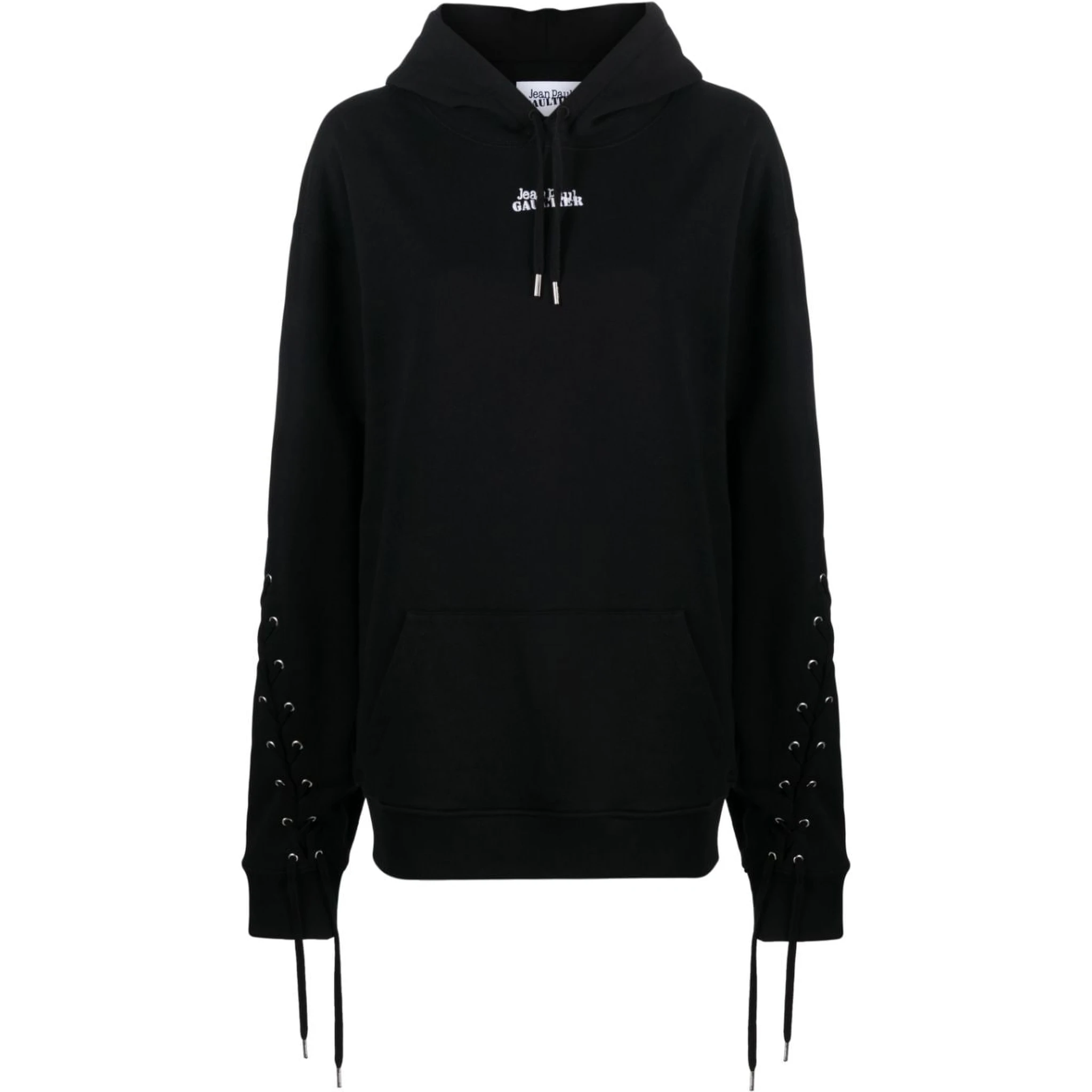 Black Logo Cotton Hoodie