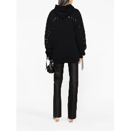 Black Logo Cotton Hoodie